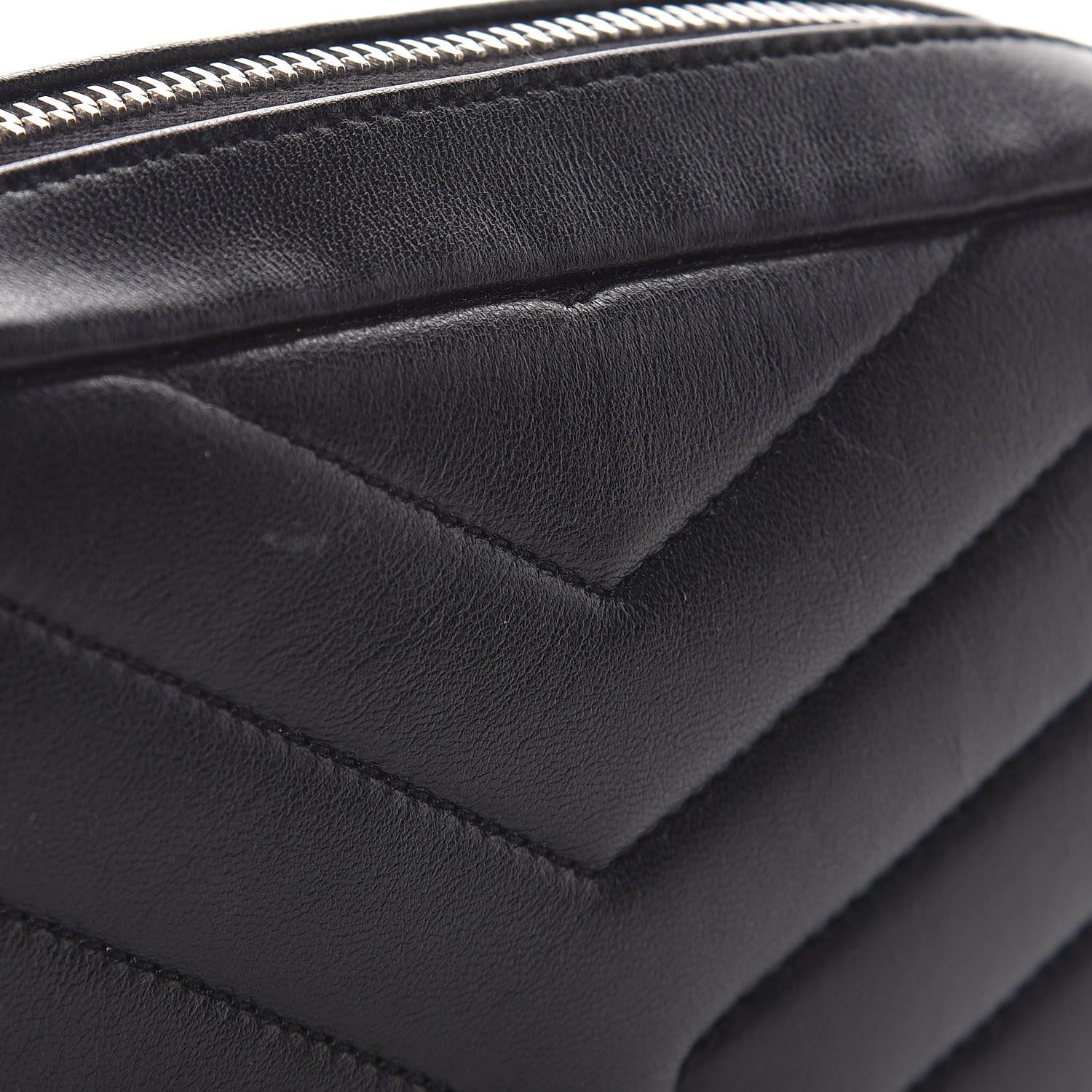 Saint Laurent Lambskin Y Quilted Monogram Loulou Cosmetic Case Black 10 of 11