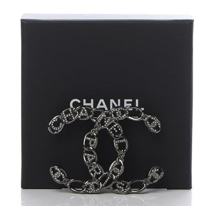 Chanel Ruthenium Crystal CC Brooch 5 of 5
