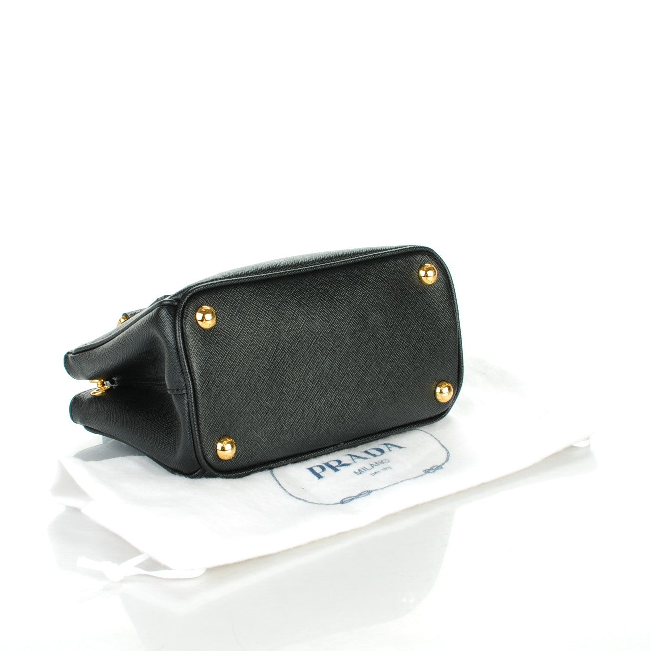 Prada Saffiano Mini Galleria Double Zip Tote Black 4 of 8
