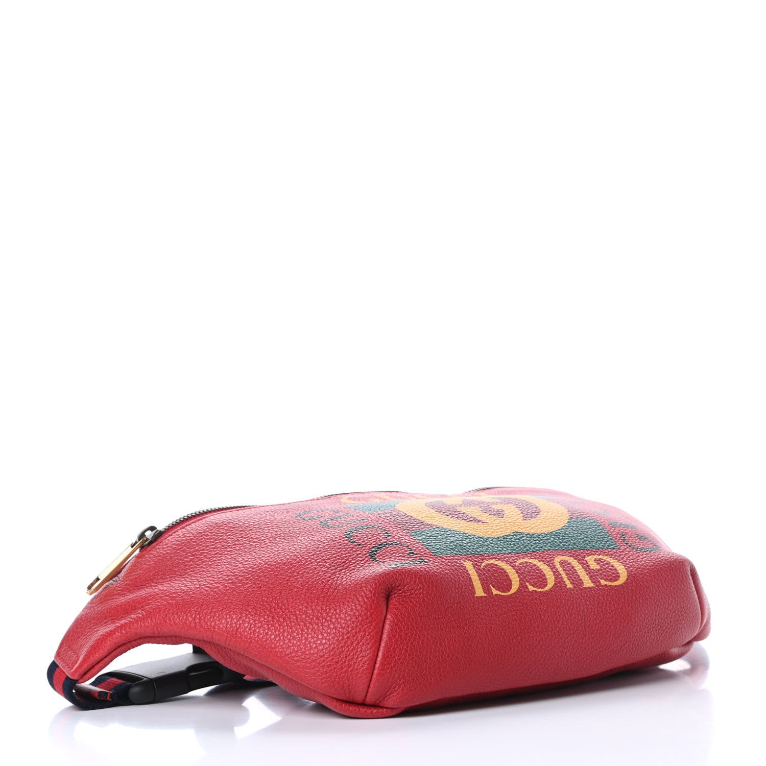 Gucci Grained Calfskin Logo Belt Bag Hibiscus Red 4 of 11
