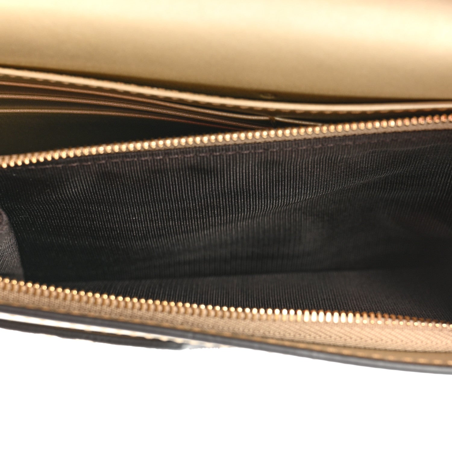 Gucci Metallic Guccissima Signature Bowy Chain Wallet Golden Beige 6 of 14