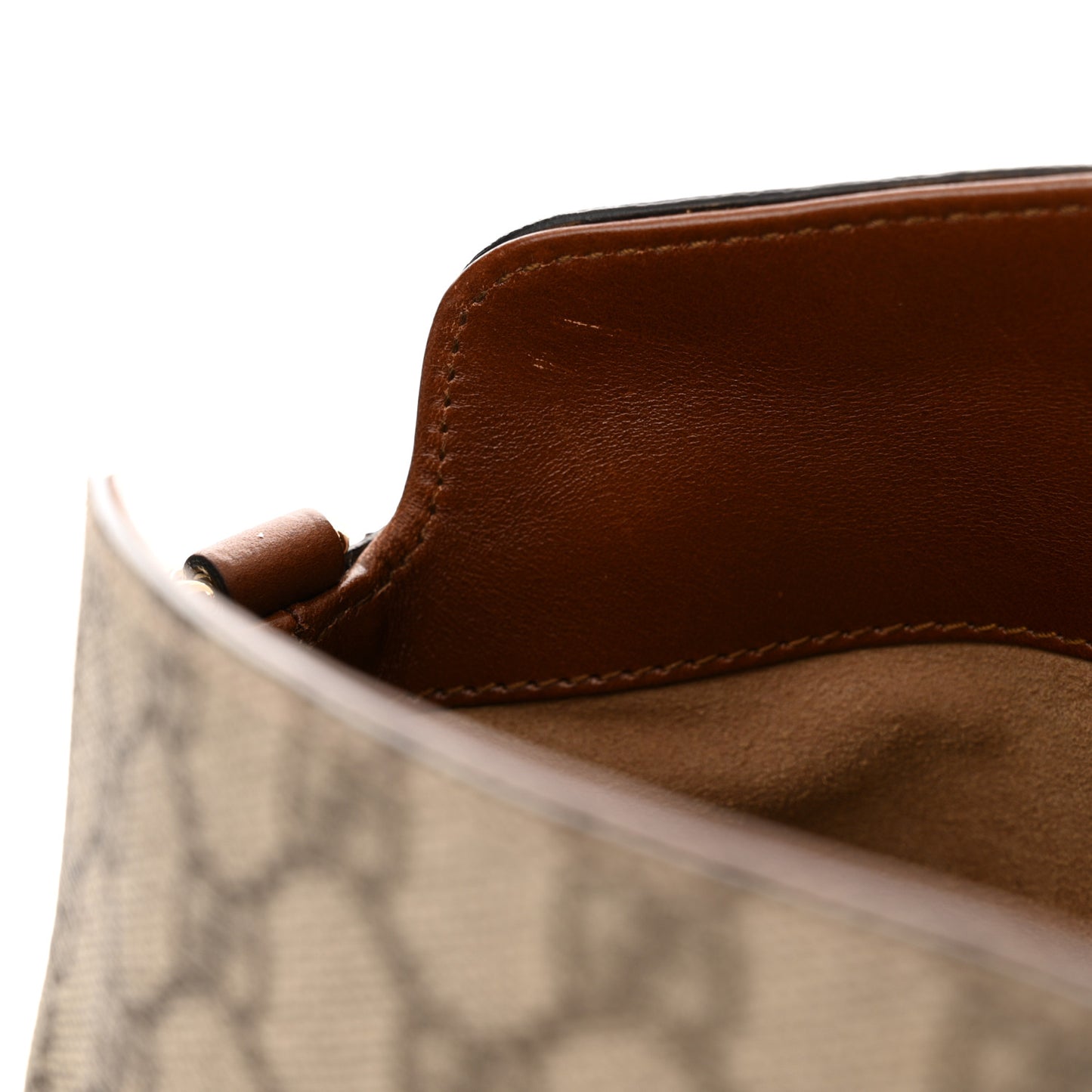 GG Supreme Monogram Linea A Foldover Tote Brown