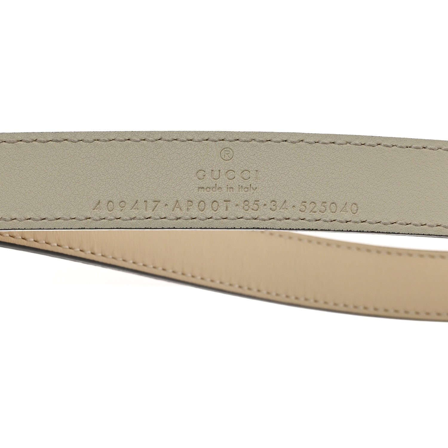 Gucci Calfskin Double G 20mm Belt 85 34 Mystic White 6 of 6