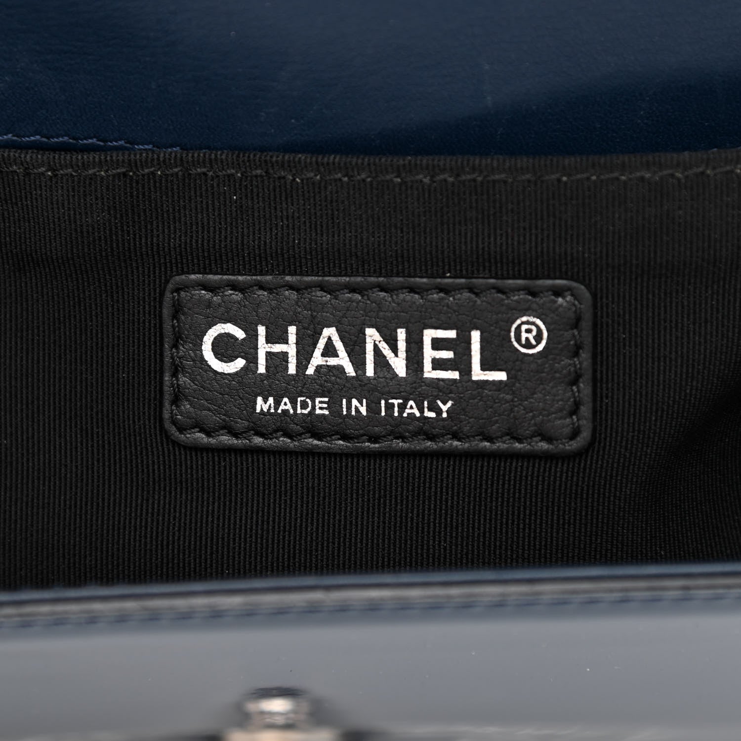 Chanel Patent Calfskin Quilted Medium Plexiglass Boy Flap Blue 5 of 11