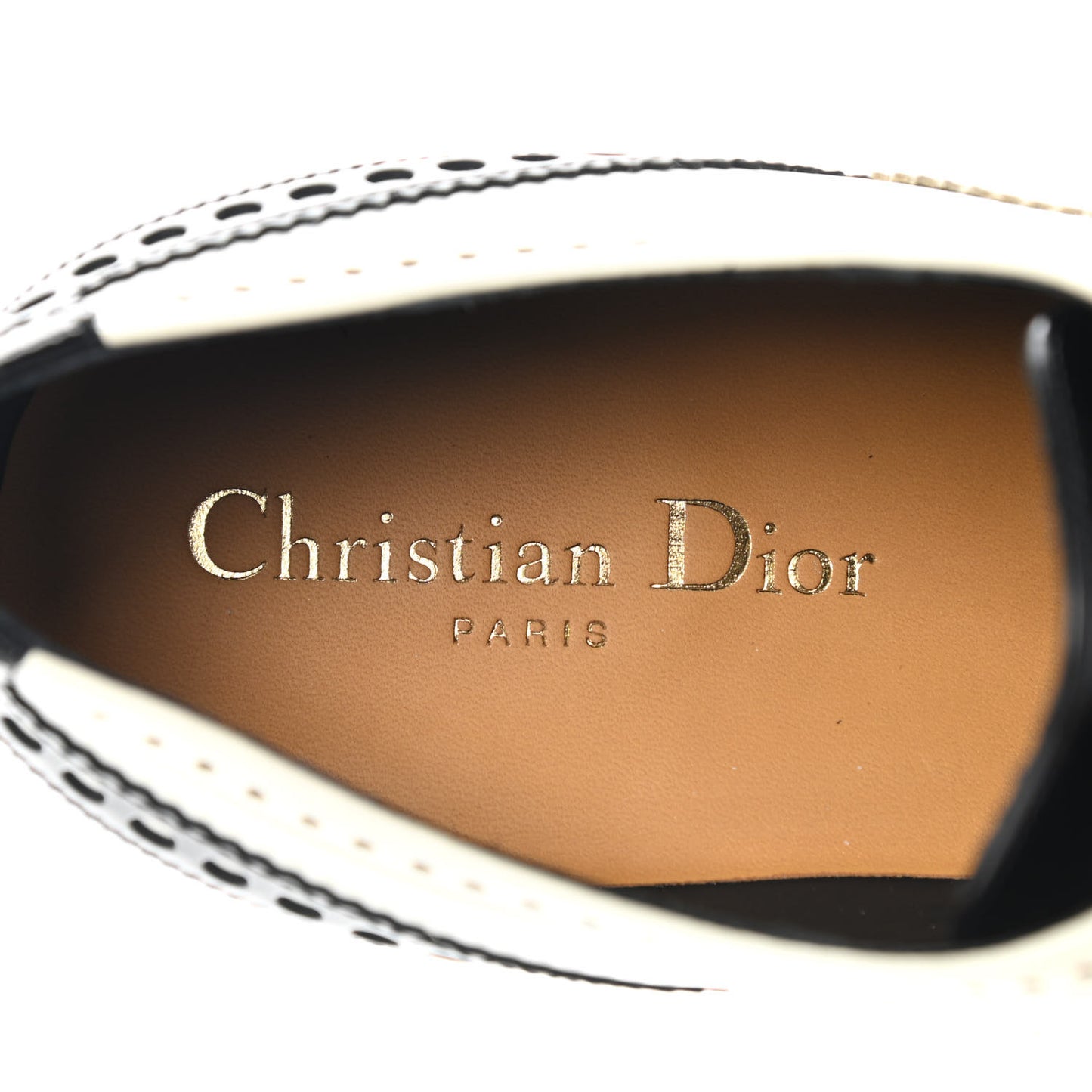 Calfskin Diorunit Oxford Flats 39 Black White