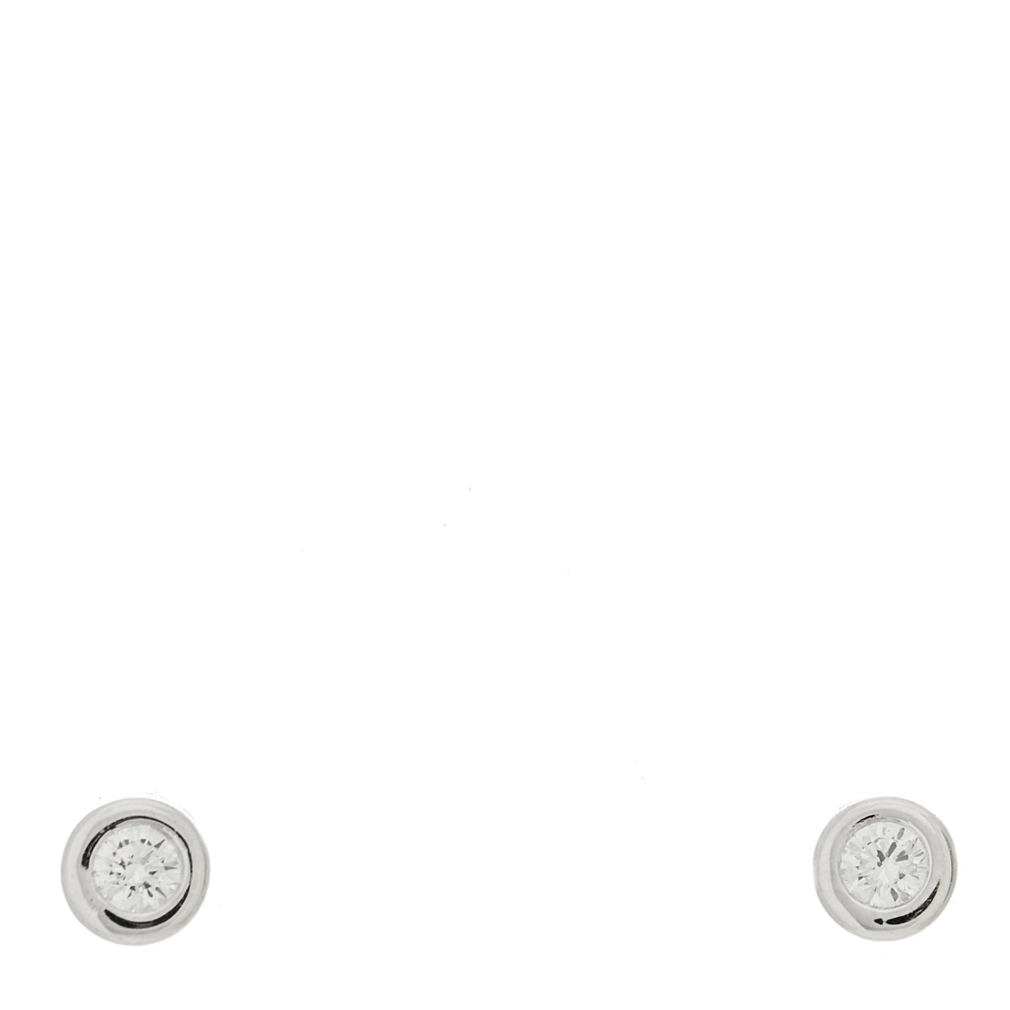 18K White Gold Diamond .10ctw Bezel Stud Earrings