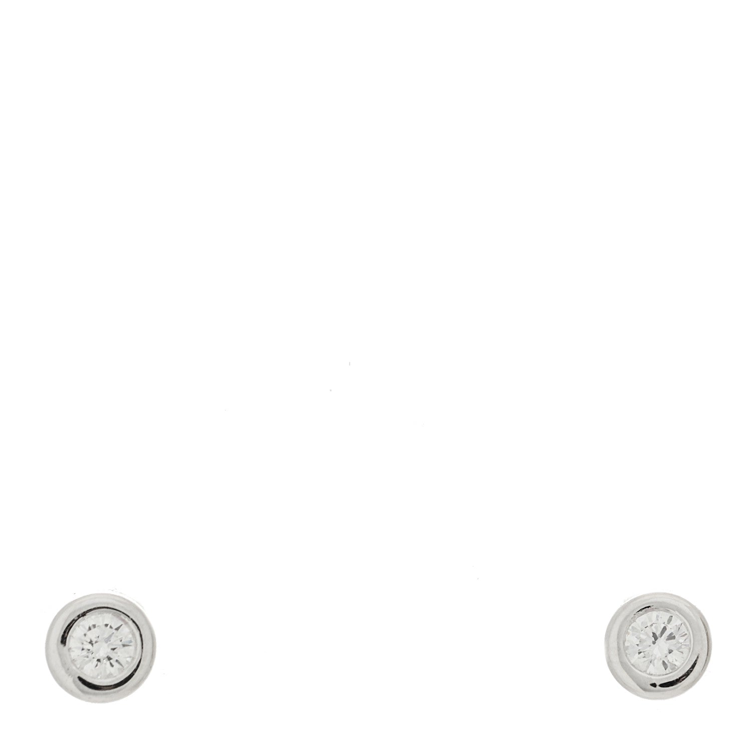 Roberto Coin 18K White Gold Diamond .10ctw Bezel Stud Earrings 1 of 4