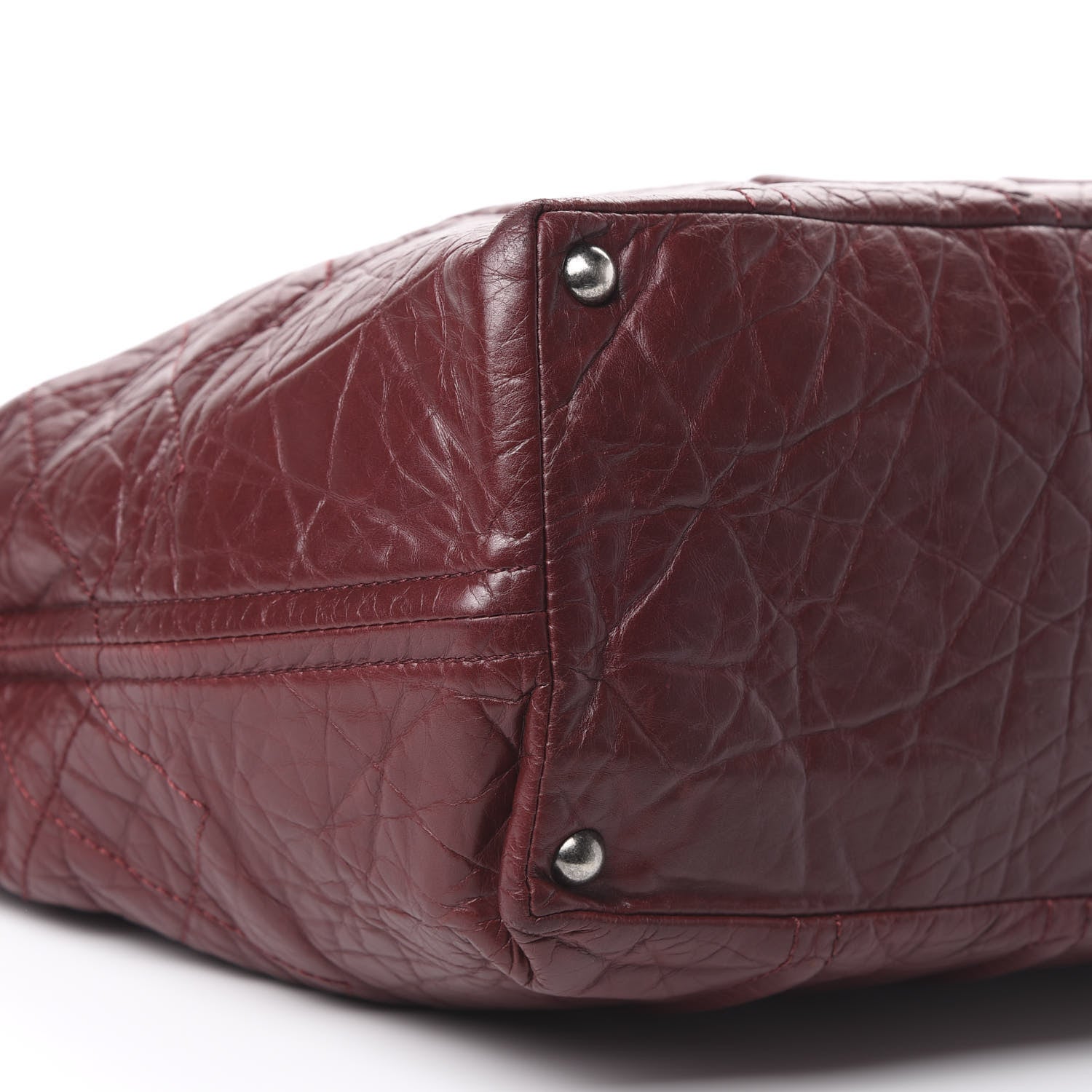 Chanel Aged Calfskin Large Shopping In Moscow Tote Burgundy 8 of 10