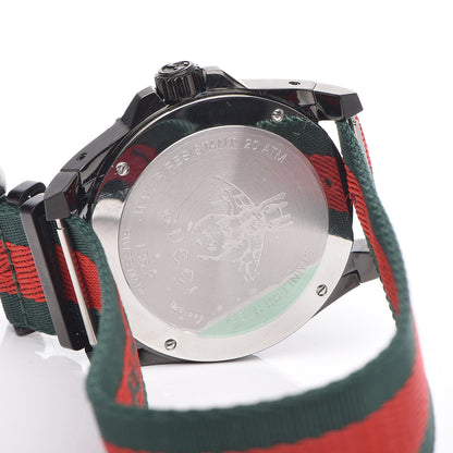 Gucci Stainless Steel Nylon 45mm Le Marche Des Merveilles Bee Quartz Watch Green 5 of 6