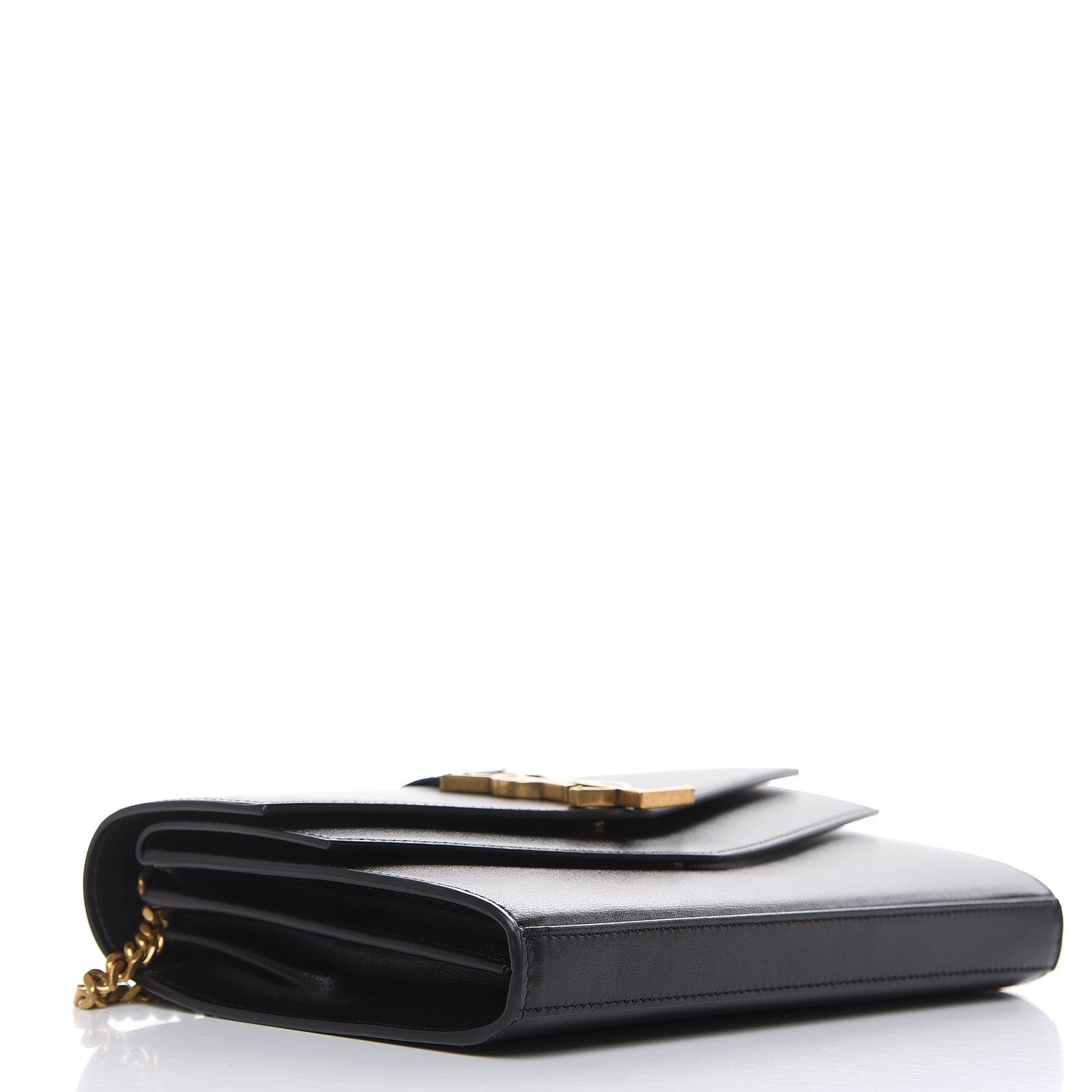 Saint Laurent Smooth Calfskin Monogram Sulpice Chain Wallet Black 5 of 8