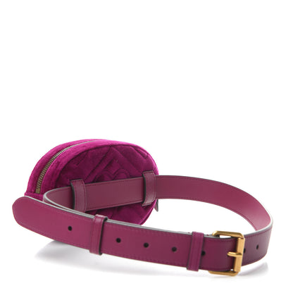 Gucci Velvet Matelasse GG Marmont Belt Bag 85 34 Fuchsia Violet Cyclamen 3 of 12