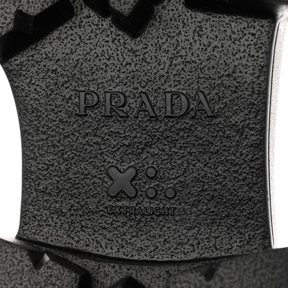 Prada Spazzolato Rois Re-Nylon Metal Triangle Logo Mens Monolith Pouch Pocket 60mm Combat Boots 9 Black 8 of 11