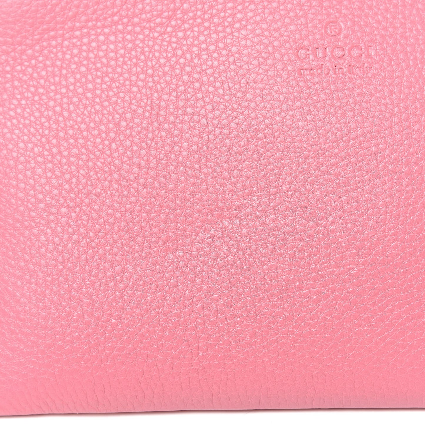 Pebbled Calfskin Large Bamboo Clutch Pink