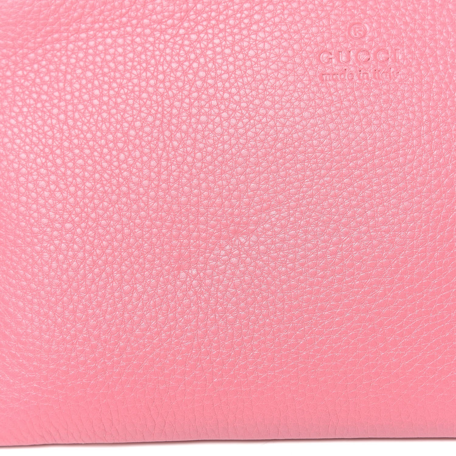 Gucci Pebbled Calfskin Large Bamboo Clutch Pink 8 of 8
