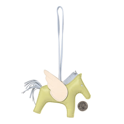Hermes Milo Lambskin Grigri Rodeo Pegase Horse Bag Charm MM Jaune Bourgeon Bleu Brume Nata 2 of 5