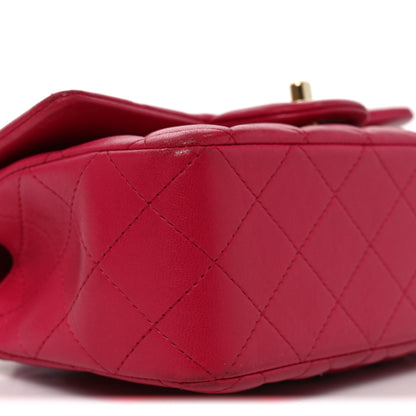 Chanel Lambskin Quilted Mini Top Handle Rectangular Flap Dark Pink Dark Pink 9 of 10