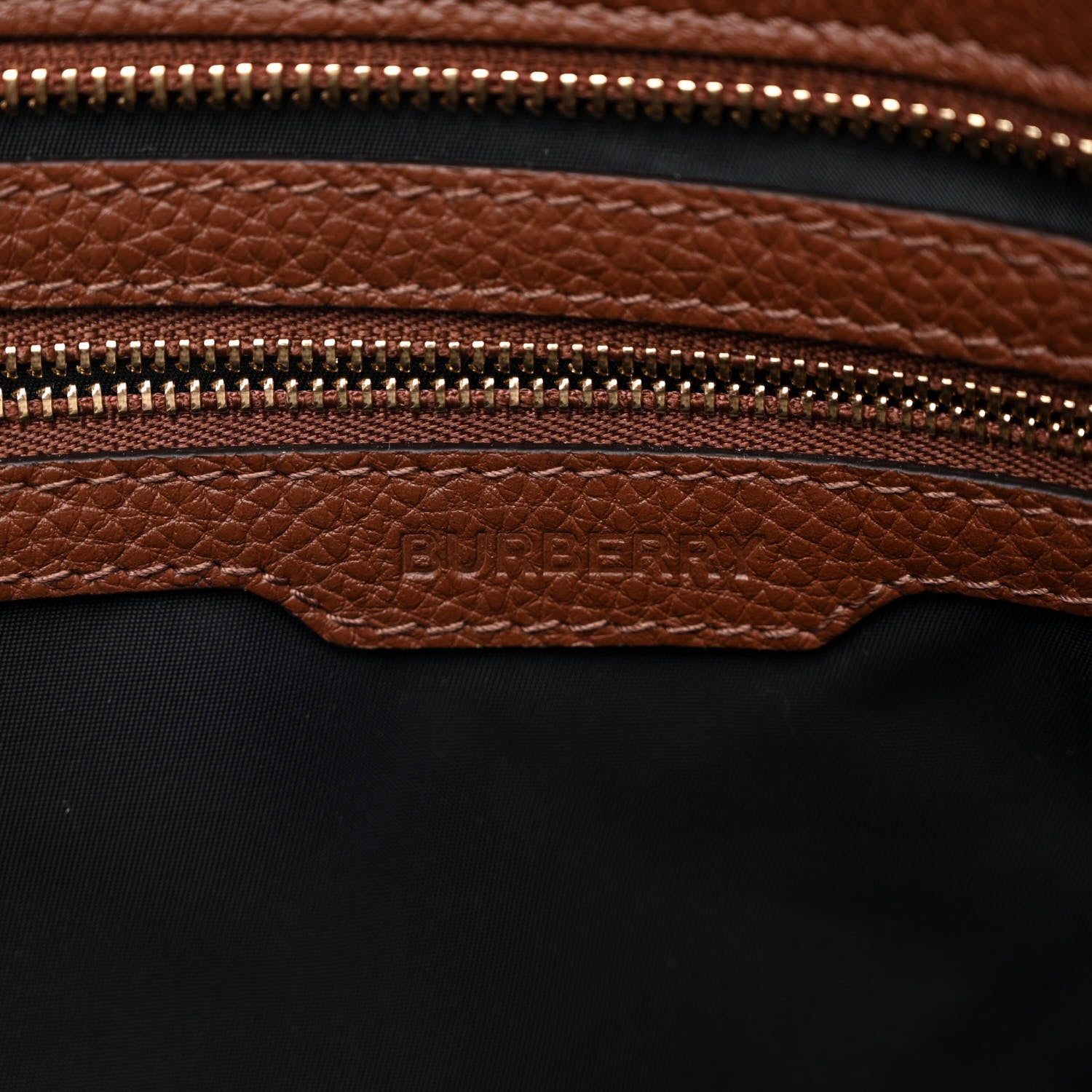 Burberry Calfskin Logo Embossed Medium Ardwell Tote Tan 6 of 9