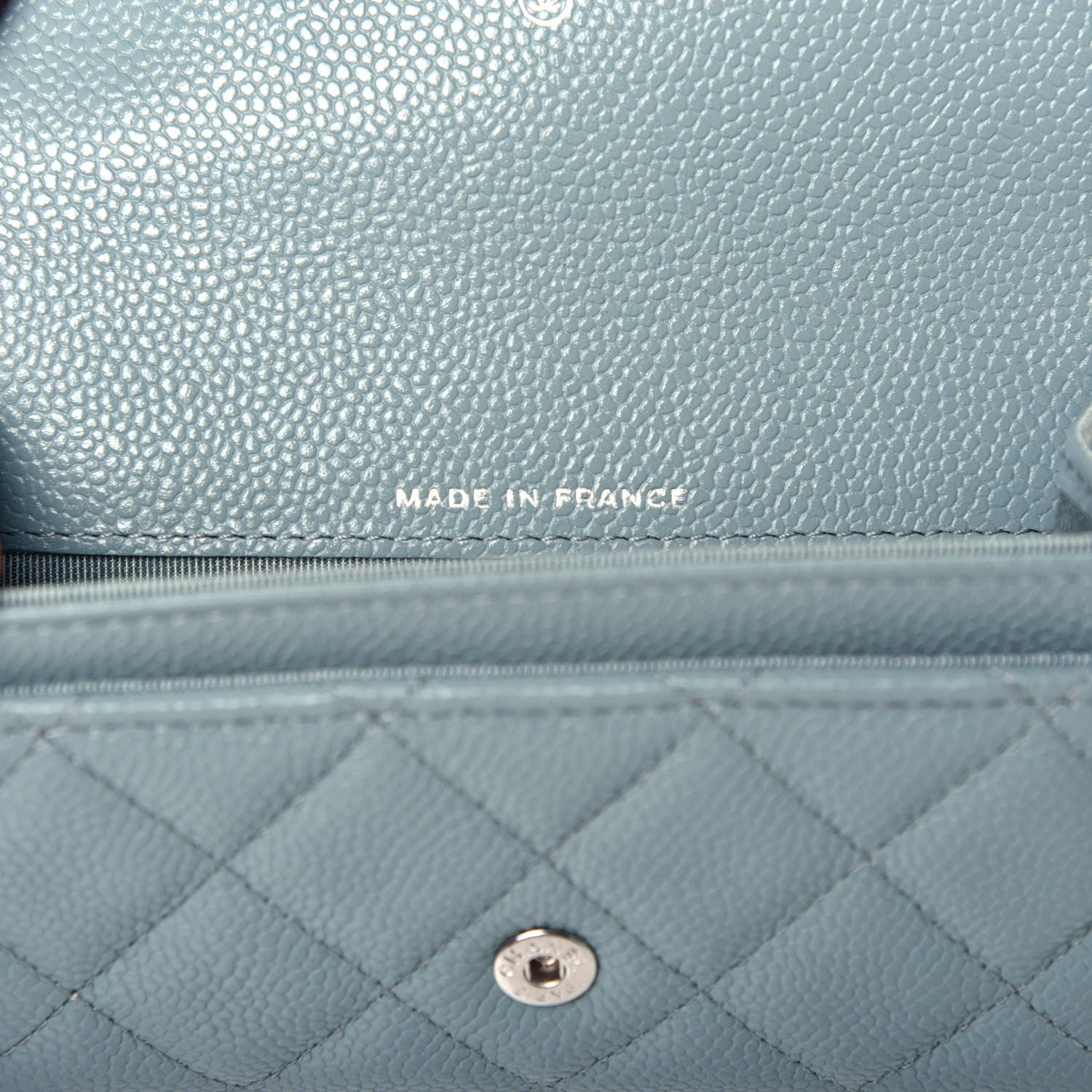 Chanel Caviar Quilted Flap Card Holder Wallet Blue 6 of 7