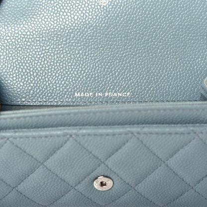 Chanel Caviar Quilted Flap Card Holder Wallet Blue 6 of 7
