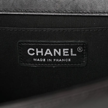 Chanel Lambskin Iridescent PVC Chevron Quilted Medium Boy Flap Black Silver 6 of 19