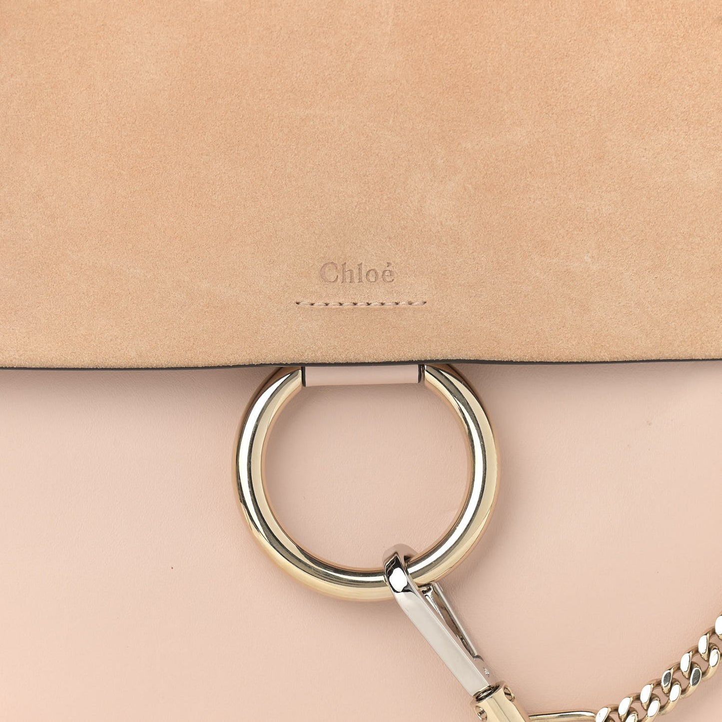 Calfskin Suede Medium Faye Shoulder Bag Blush Nude