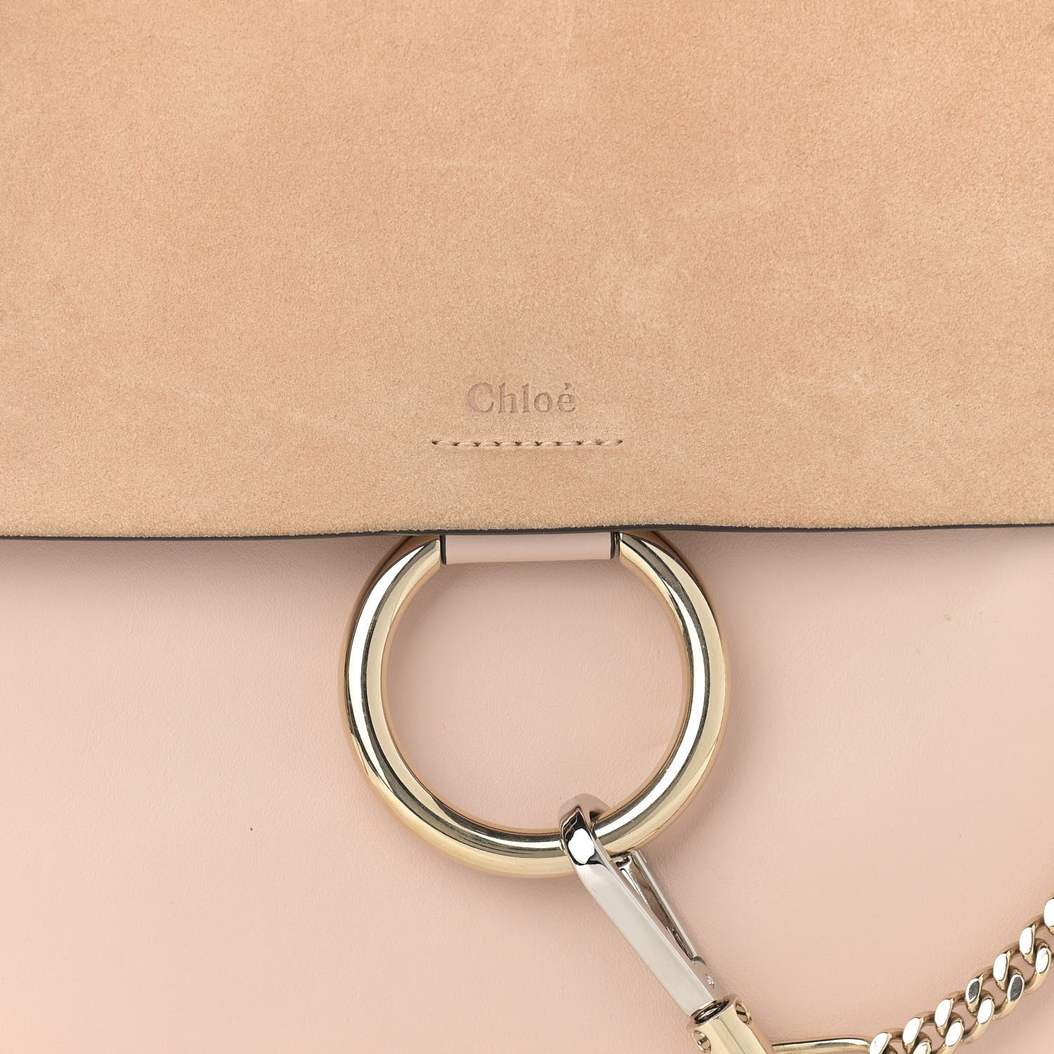 Chloe Calfskin Suede Medium Faye Shoulder Bag Blush Nude 7 of 9