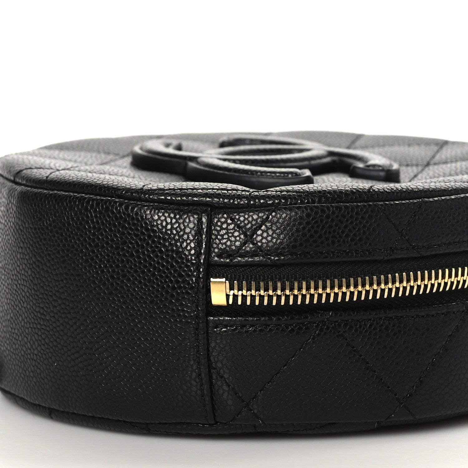Chanel Caviar Quilted Small Round Vanity With Chain Black 9 of 9