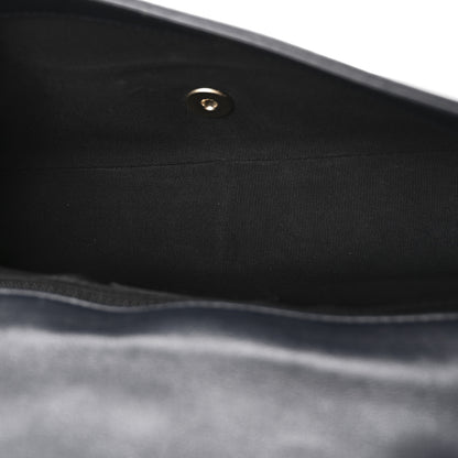 Chanel Lambskin Quilted Medium Graphic Flap Navy Black 5 of 10