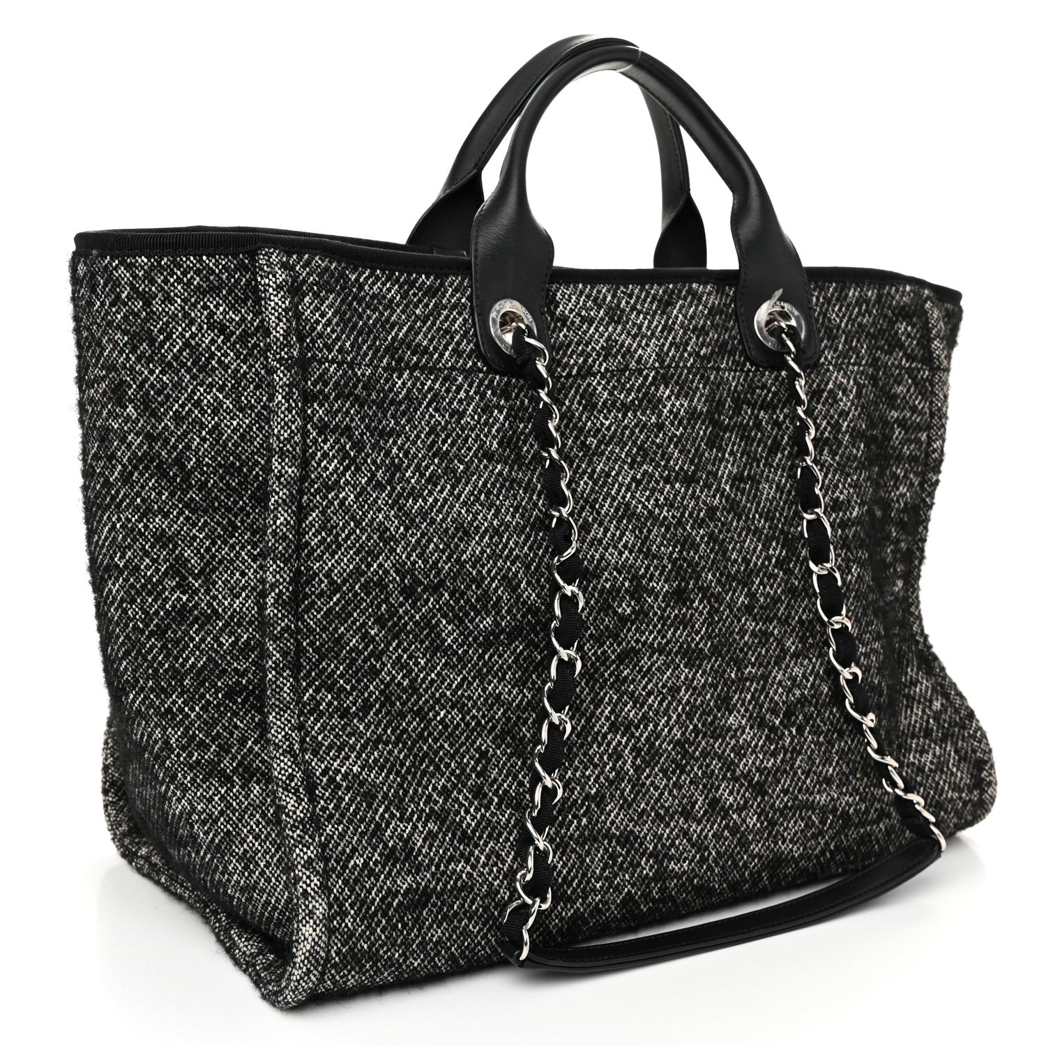 Chanel Mixed Fibers Calfskin Medium Deauville Tote Black 3 of 11