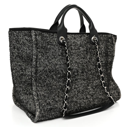 Chanel Mixed Fibers Calfskin Medium Deauville Tote Black 3 of 11
