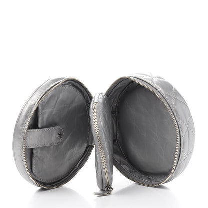 Chanel Metallic Aged Calfskin Quilted Round Bag Silver 5 of 12