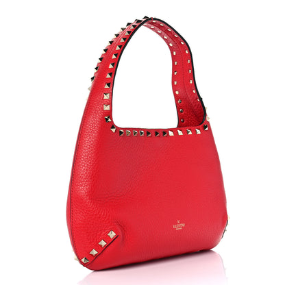 Valentino Garavani Calfskin Small Rockstud Handbag Rouge Pur 2 of 7