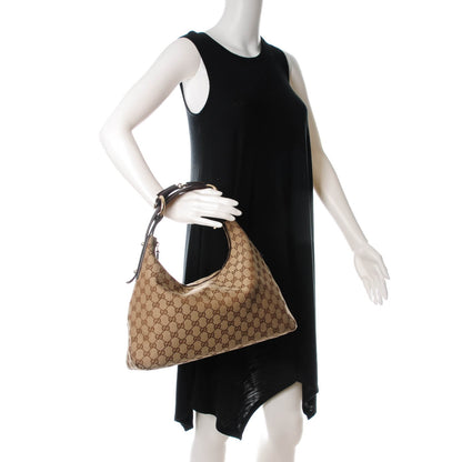 Gucci Monogram Medium Horsebit Chain Hobo Dark Brown 2 of 7