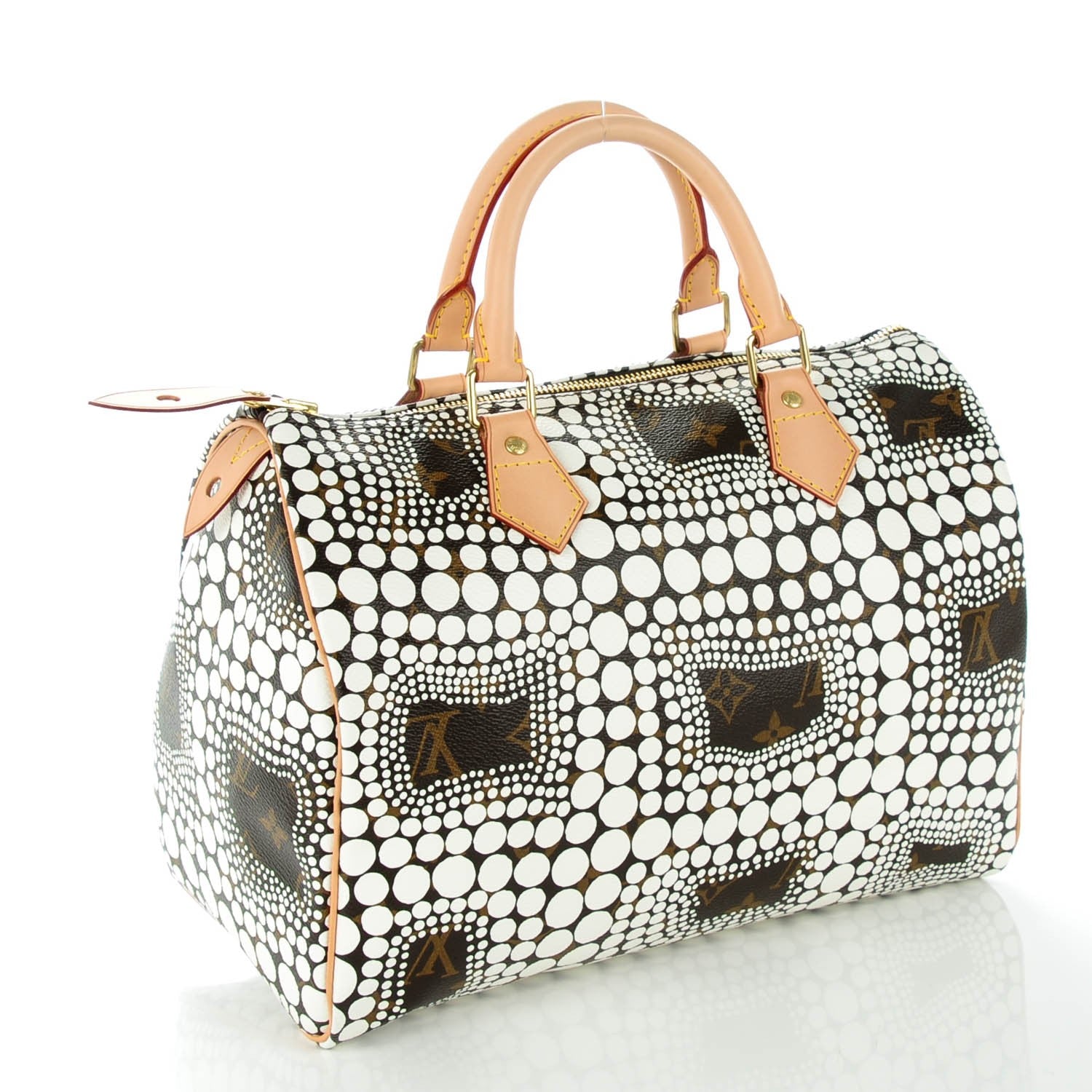 Louis Vuitton Monogram Kusama Town Speedy 30 White 3 of 7