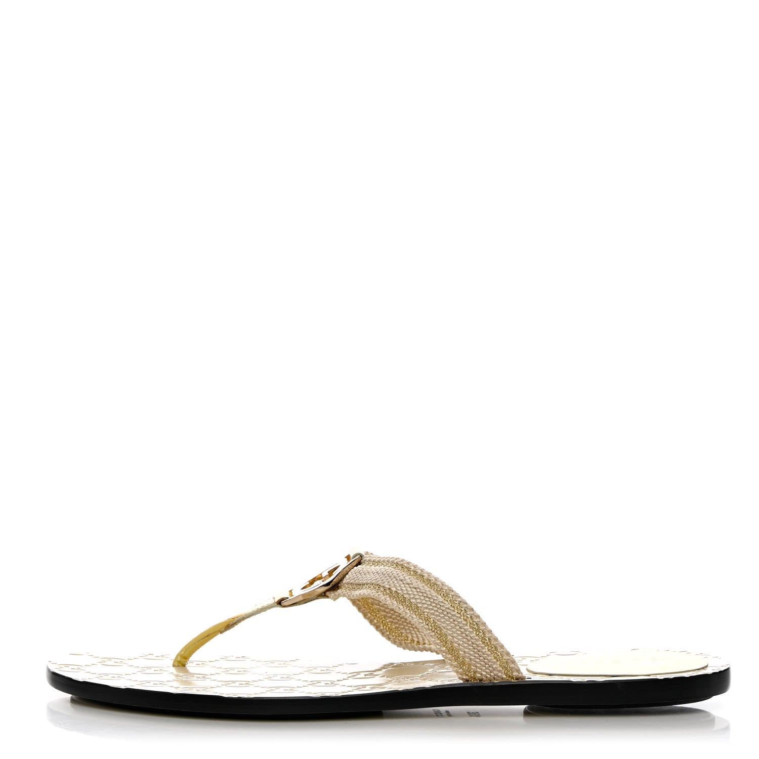 Gucci Guccissima Web Interlocking G Thong Sandals 39.5 Beige 1 of 11