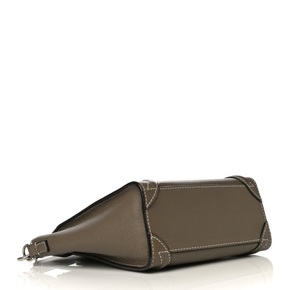 Celine Drummed Calfskin Nano Luggage Souris 3 of 15