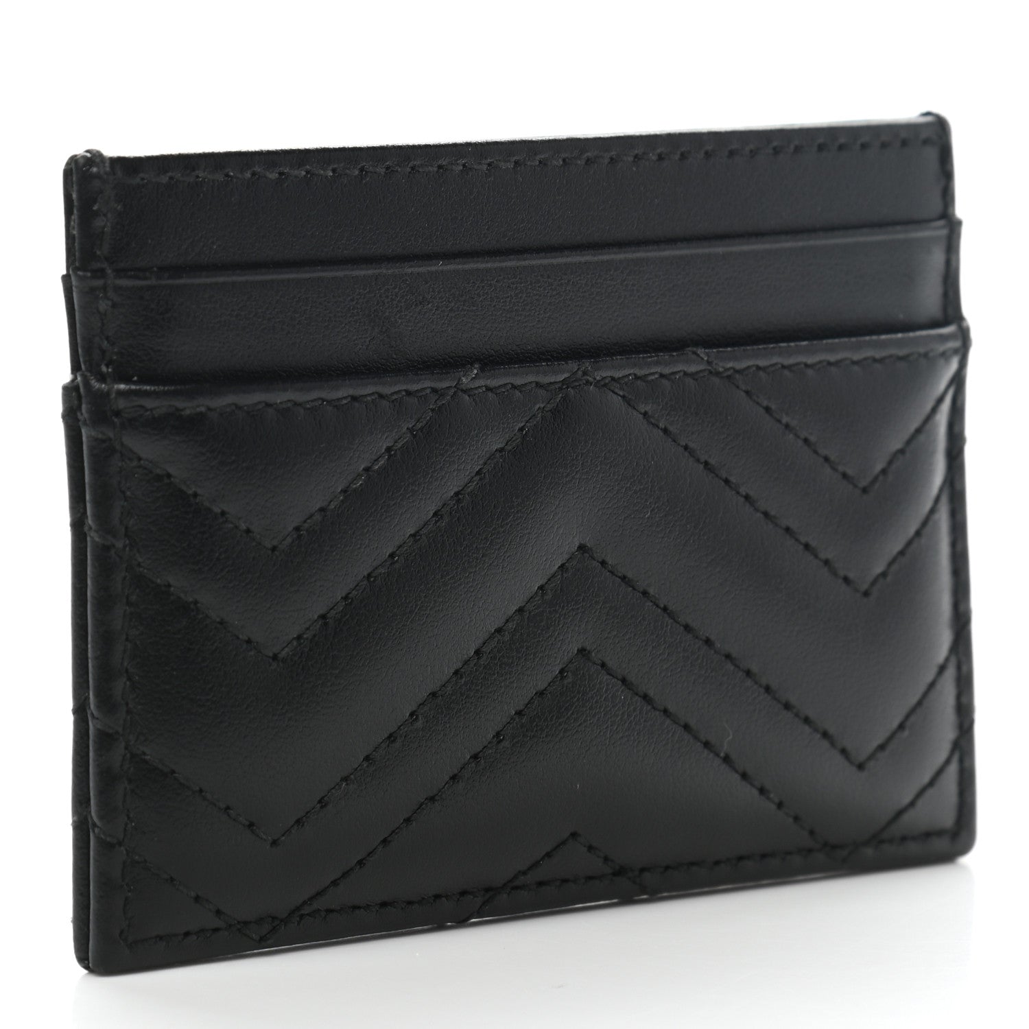 Gucci Calfskin Matelasse GG Marmont Card Holder Black 3 of 7
