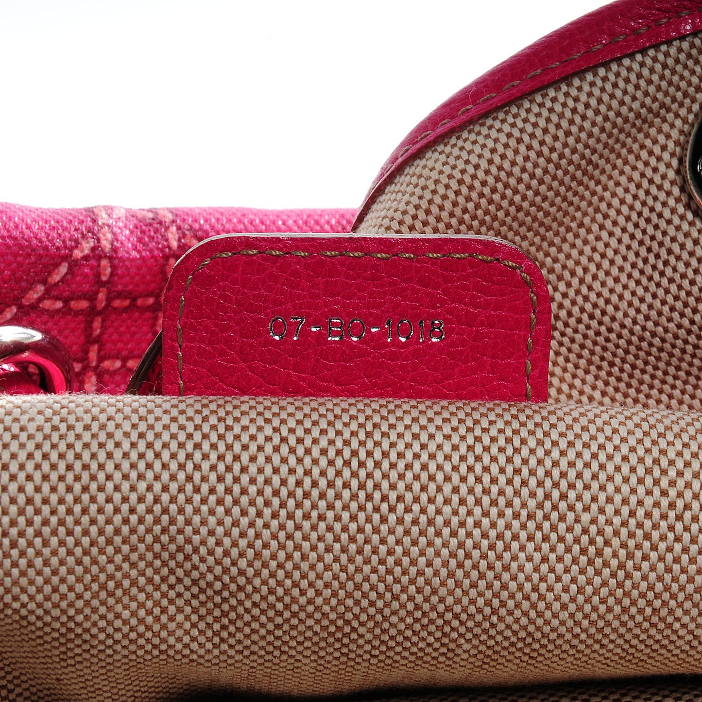 Coated Canvas Cannage Print Cherie Tote Pink