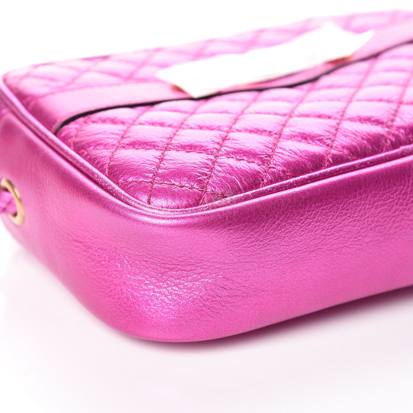 Laminated Nappa Trapuntata Mini Zumi Shoulder Bag Fuxia