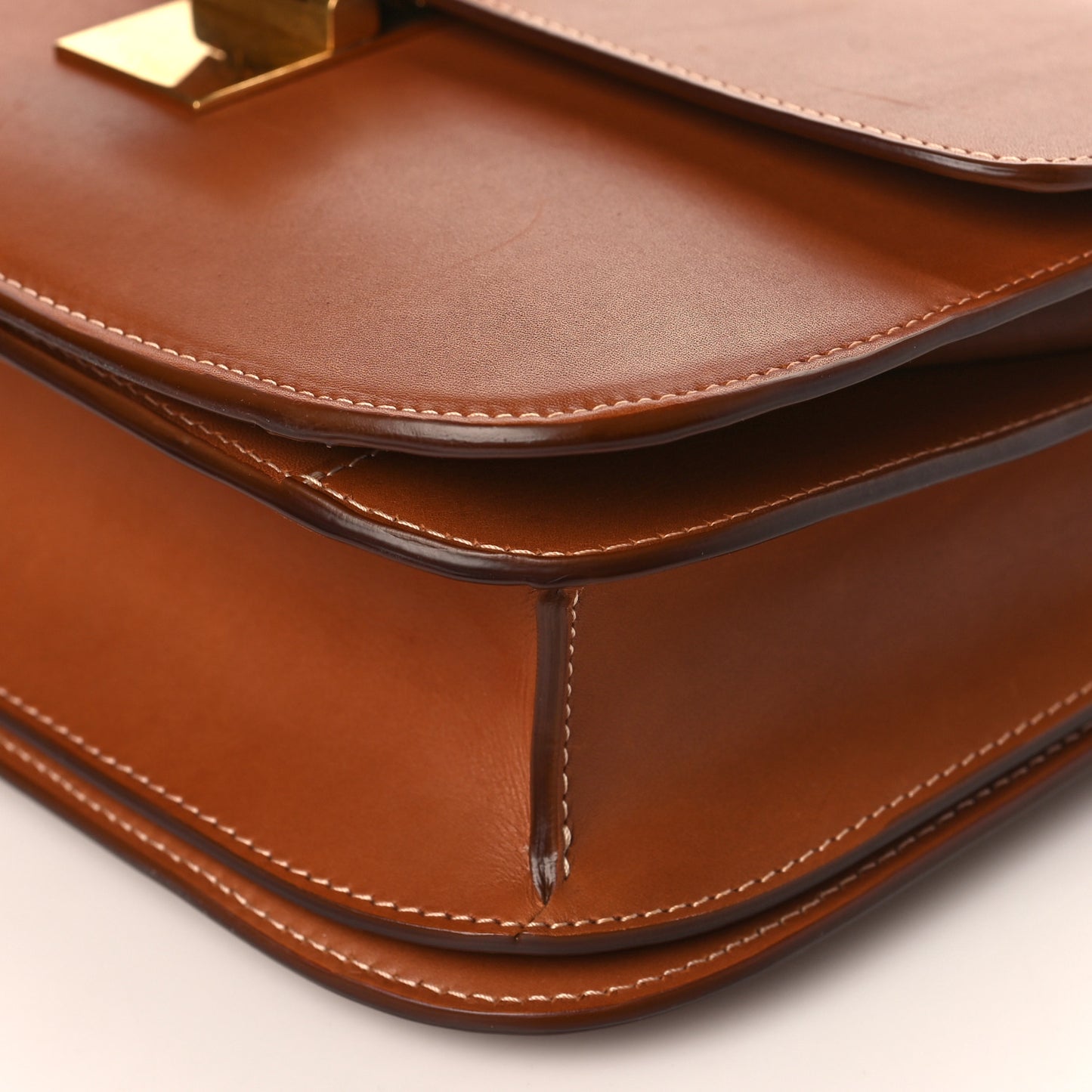 Natural Calfskin Medium Classic Box Flap Bag Tan