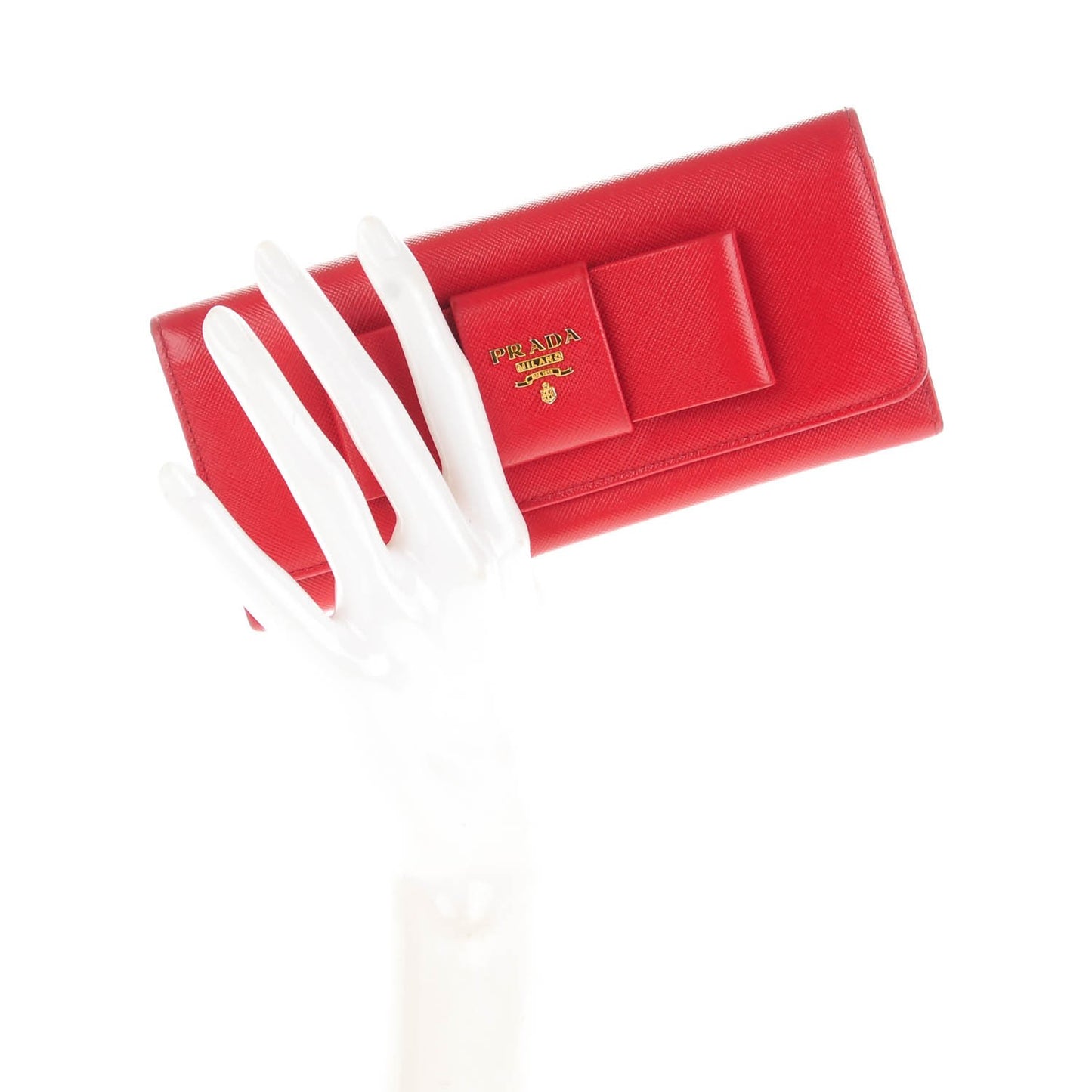 Saffiano Bow Continental Wallet Fuoco