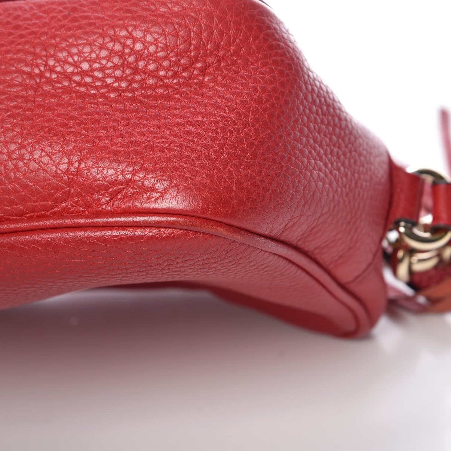 Gucci Pebbled Calfskin Small Soho Disco Bag Tabasco Red 10 of 17