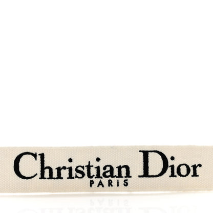 Christian Dior Canvas Embroidered Logo Shoulder Strap White Black 3 of 3