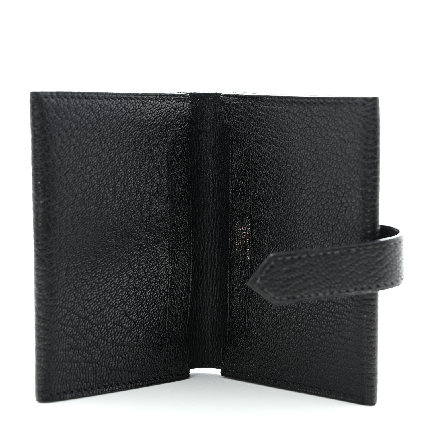 Hermes Chevre Mysore Bearn Card Holder Wallet Black 5 of 8