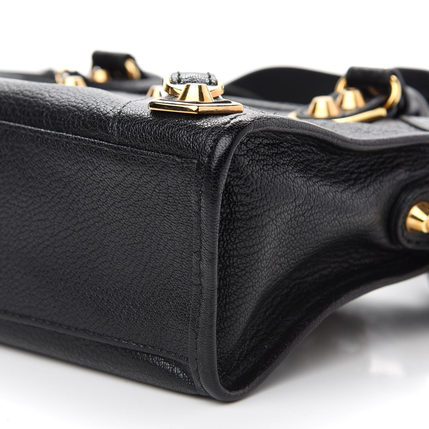Balenciaga Chevre Gold Metallic Edge Hardware Mini City Black 9 of 9