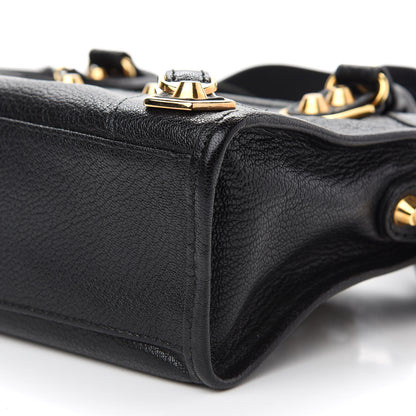 Balenciaga Chevre Gold Metallic Edge Hardware Mini City Black 9 of 9