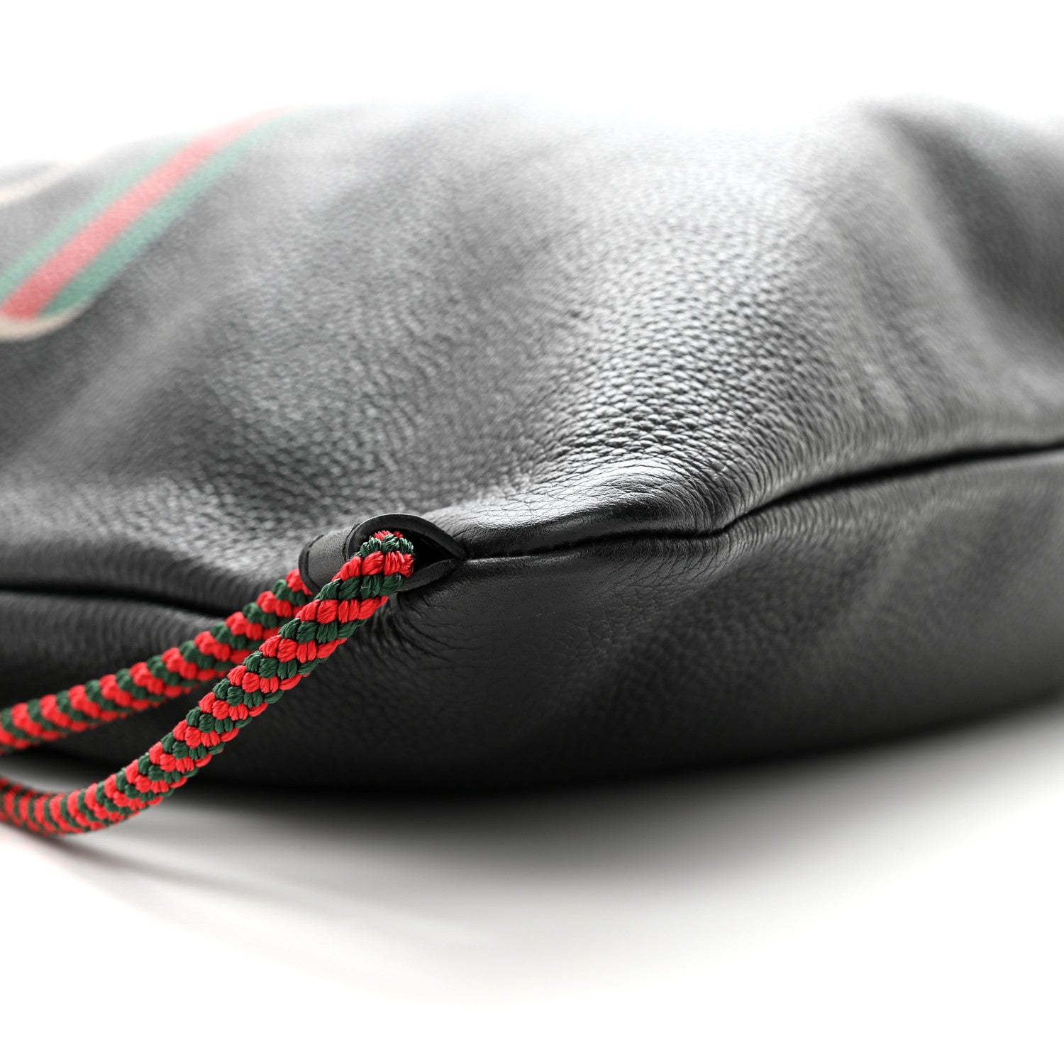 Gucci Calfskin Logo Drawstring Backpack Black 9 of 10