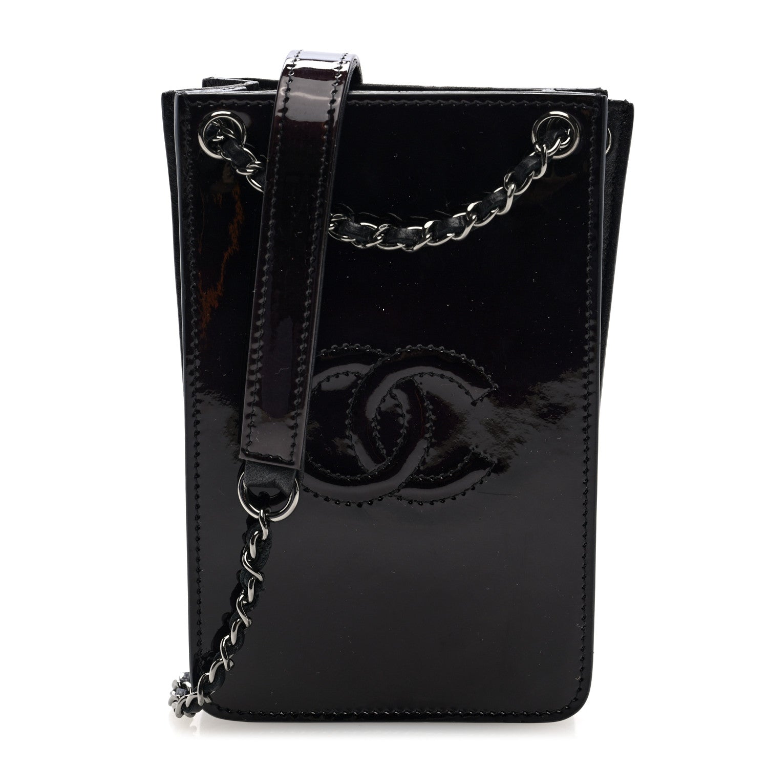 Chanel Patent CC Phone Holder Crossbody Black 1 of 10