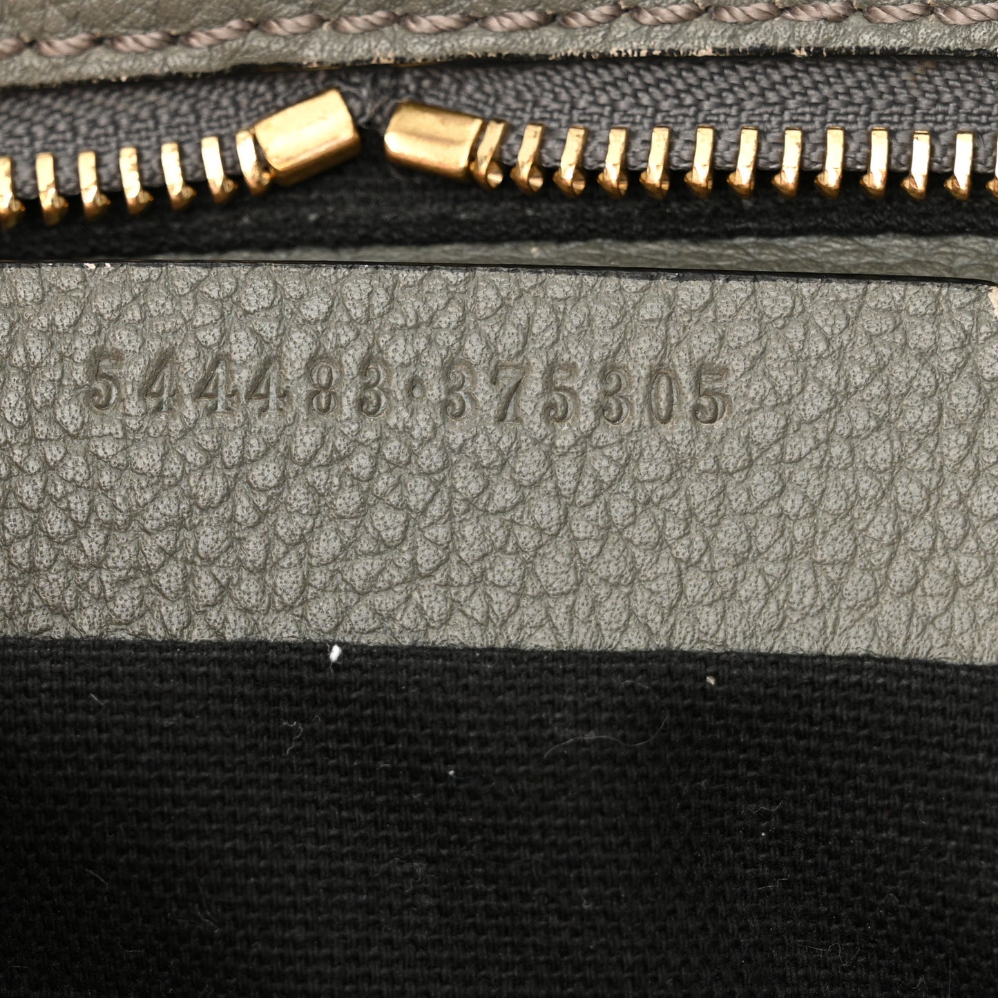 Pebbled Calfskin Large Skull Padlock Zip Around Tote Dark Grey