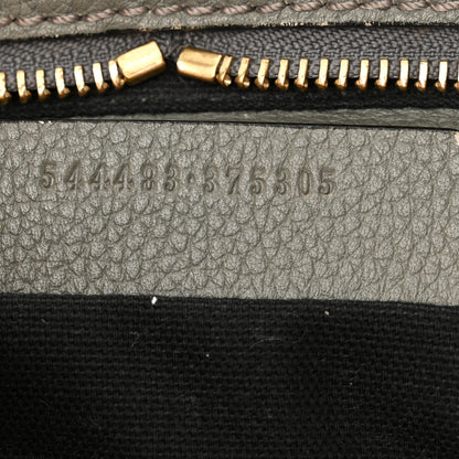 Alexander McQueen Pebbled Calfskin Large Skull Padlock Zip Around Tote Dark Grey 7 of 15